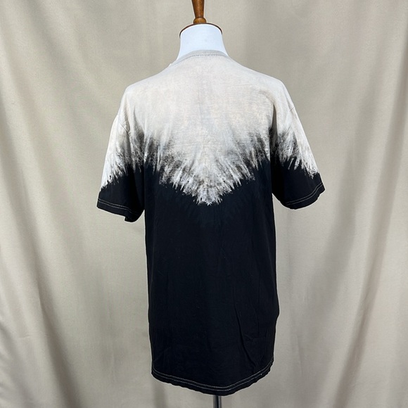 AC/DC two tone bleach dyed crew neck cap sleeve rocker t-shirt - Picture 4 of 8